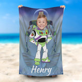 Lofaris Personalized Name Bazz Lightyear Robot Beach Towel