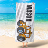 Lofaris Personalized Name Large Truck Beach Towel