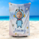 Lofaris Personalized Name Pisces Star Illusion Beach Towel