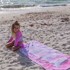 Lofaris Personalized Name Summertime Party Photo Beach Towel