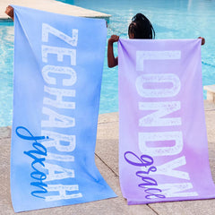 Lofaris Personalized Name Summertime Party Photo Beach Towel