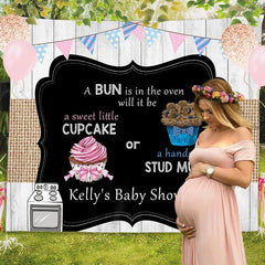 Lofaris Personalized Oven Cupcake Gender Reveal Backdrop