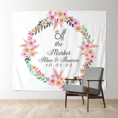 Lofaris Personalized Pink Floral Bridal Shower Backdrop