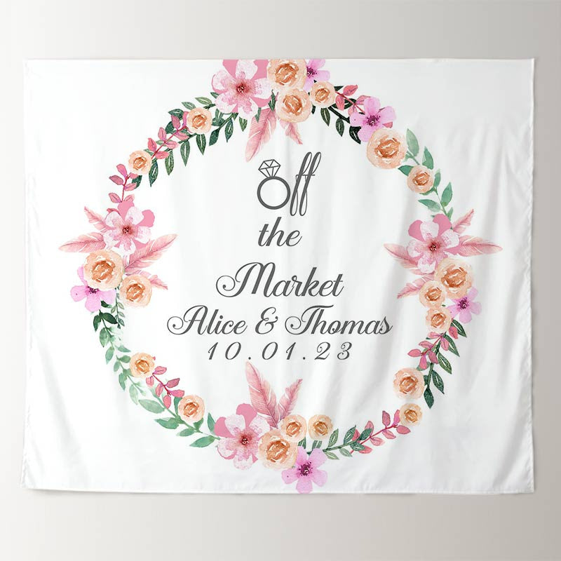 Lofaris Personalized Pink Floral Bridal Shower Backdrop