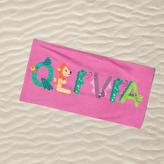 Lofaris Personalized Popular Colorful Name Summer Beach Towel