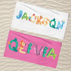 Lofaris Personalized Popular Colorful Name Summer Beach Towel