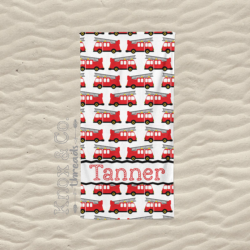 Lofaris Personalized Popular Vehicles Boys Beach Towel