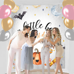 Lofaris Personalized Pumpkin Halloween Baby Shower Backdrop