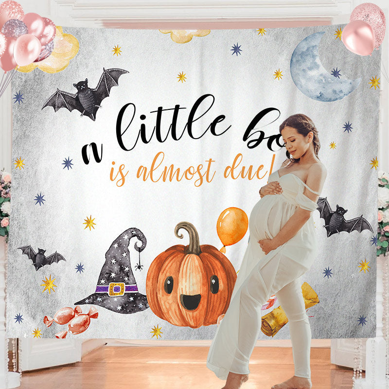 Lofaris Personalized Pumpkin Halloween Baby Shower Backdrop