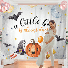 Lofaris Personalized Pumpkin Halloween Baby Shower Backdrop