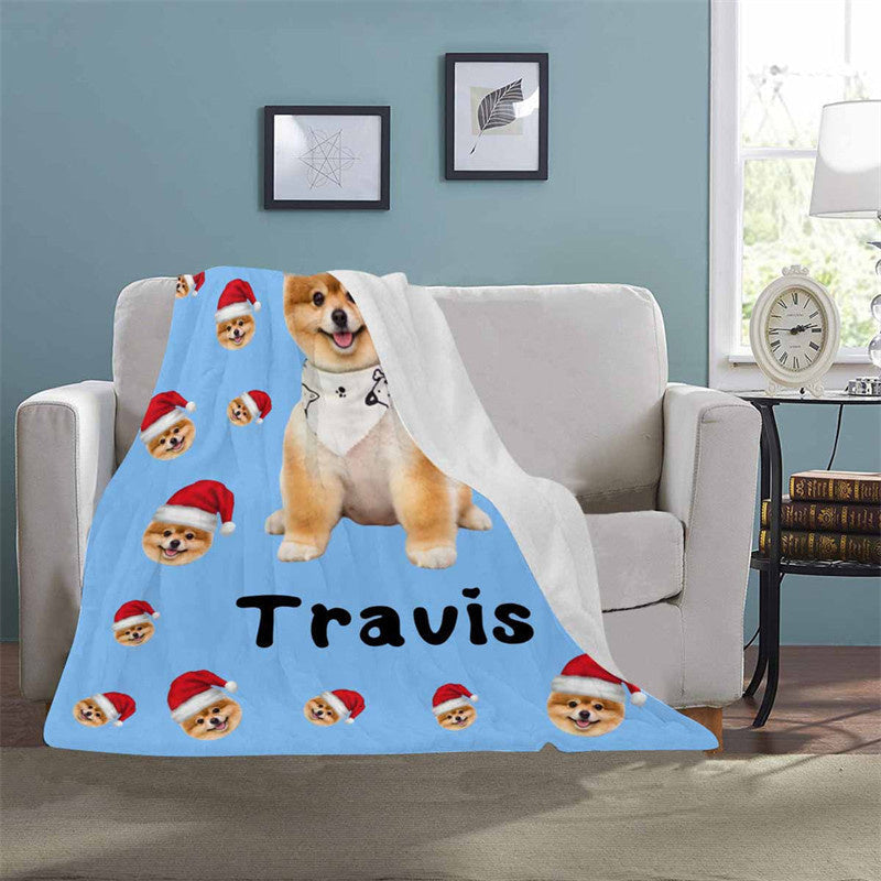 Lofaris Personalized Puppy Face Portrait Throw Blanket