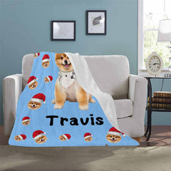 Lofaris Personalized Puppy Face Portrait Throw Blanket