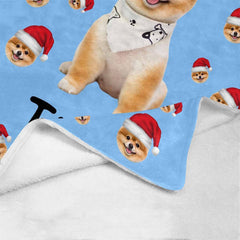 Lofaris Personalized Puppy Face Portrait Throw Blanket