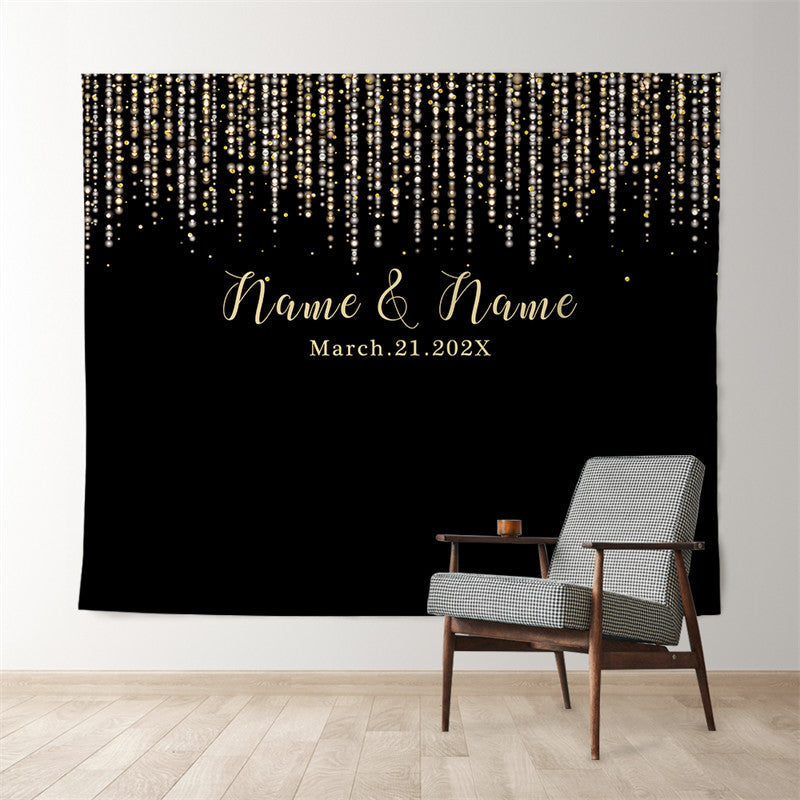 Lofaris Personalized Rustic Decor Lights Wedding Sign Backdrop