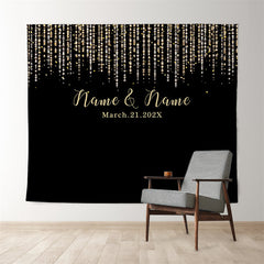 Lofaris Personalized Rustic Decor Lights Wedding Sign Backdrop