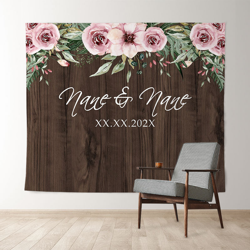 Lofaris Personalized Rustic Wood Flower Backdrop For Wedding
