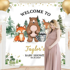 Lofaris Personalized Safari Animals Baby Shower Backdrop