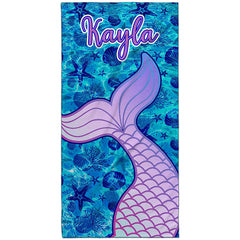 Lofaris Personalized Sea World Mermaid Beach Towel