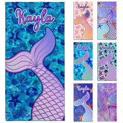Lofaris Personalized Sea World Mermaid Beach Towel
