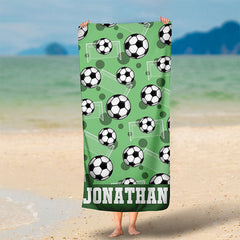 Lofaris Personalized Summer Football Sport Party Beach Towel