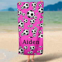 Lofaris Personalized Summer Football Sport Party Beach Towel