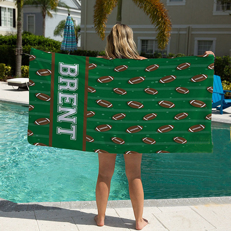 Lofaris Personalized Summer Football Sport Party Beach Towel