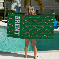 Lofaris Personalized Summer Football Sport Party Beach Towel