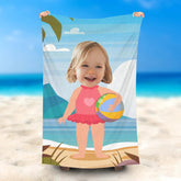 Lofaris Personalized Summer Girl Beach Towel With Photo