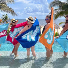 Lofaris Personalized Summer Name And Solid Color Beach Towel