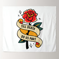 Lofaris Personalized Till Death Do Us Part Backdrop For Rose Wedding