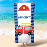 Lofaris Personalized Truck Name Kids Summer Beach Towel