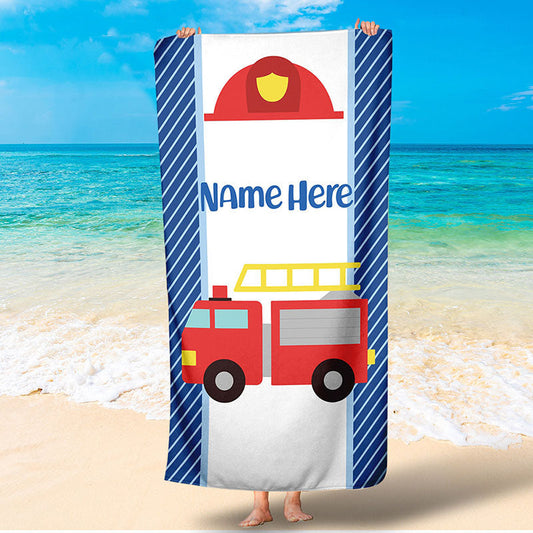 Lofaris Personalized Truck Name Kids Summer Beach Towel