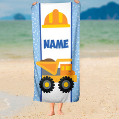 Lofaris Personalized Truck Name Kids Summer Beach Towel