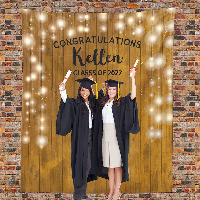 Lofaris Personalized Twinkle String Lights Graduation Backdrop Decor