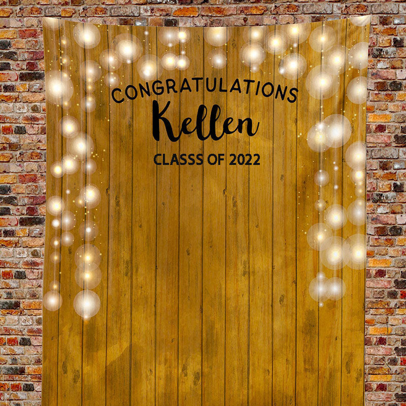 Lofaris Personalized Twinkle String Lights Graduation Backdrop Decor