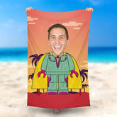 Lofaris Personalized Villain Orange Beach Towel For Man