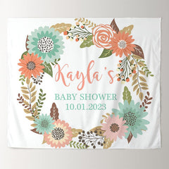 Lofaris Personalized Welcome Baby Boho Flower Shower Backdrop