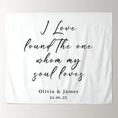Lofaris Personalized Whom My Soul Loves White Wedding Backdrop