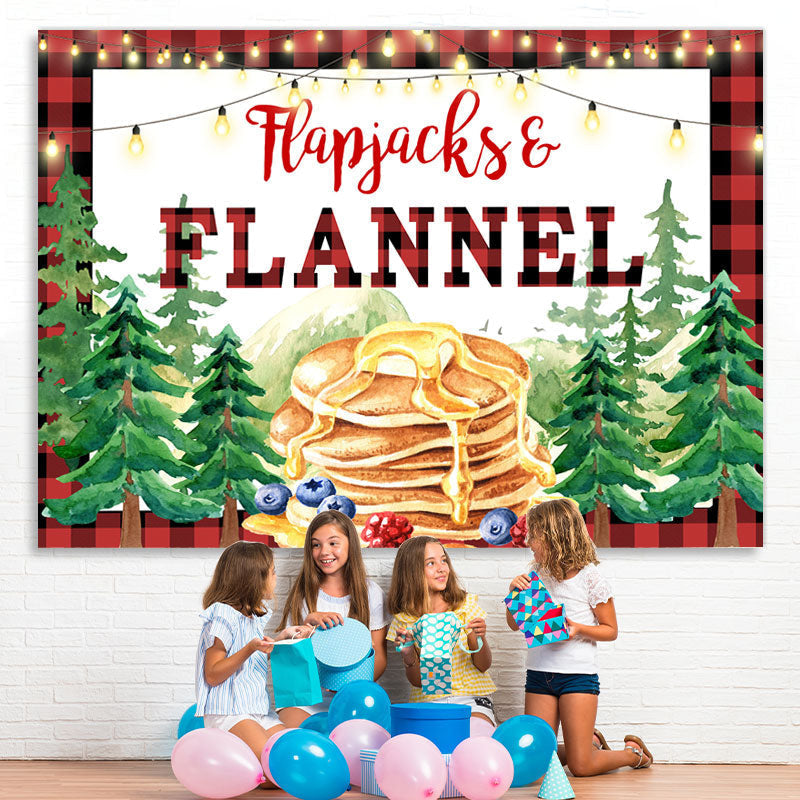 Lofaris Pine Forest Flapjacks and Flannel Backdrop for Autumn