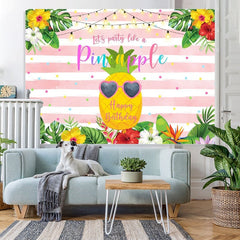 Lofaris Pineapple Floral Birthday Photo Decoration backdrops