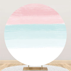 Lofaris Pink And Blue White Happy Birthday Circle Backdrop