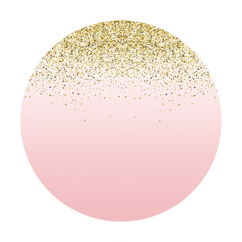 Lofaris Pink And Glitter Dots Round Theme Wedding Backdrop