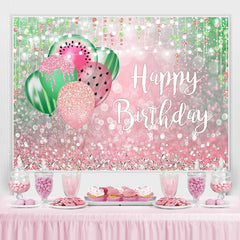 Lofaris Pink and Green Bokeh Balloon Happy Birthday Backdrop