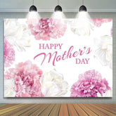 Lofaris Pink And White Floral Simple Happy Mothers Day Backdrop