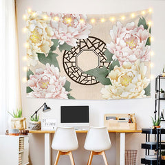 Lofaris Pink And Yellow Floral Family Still Life Custom Tapestry