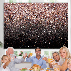 Lofaris Pink Bokeh Glitter Black Happy Birthday Party Backdrop