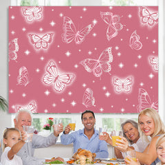 Lofaris Pink Butterfly The Early 2000S Backdrop Girls Birthday