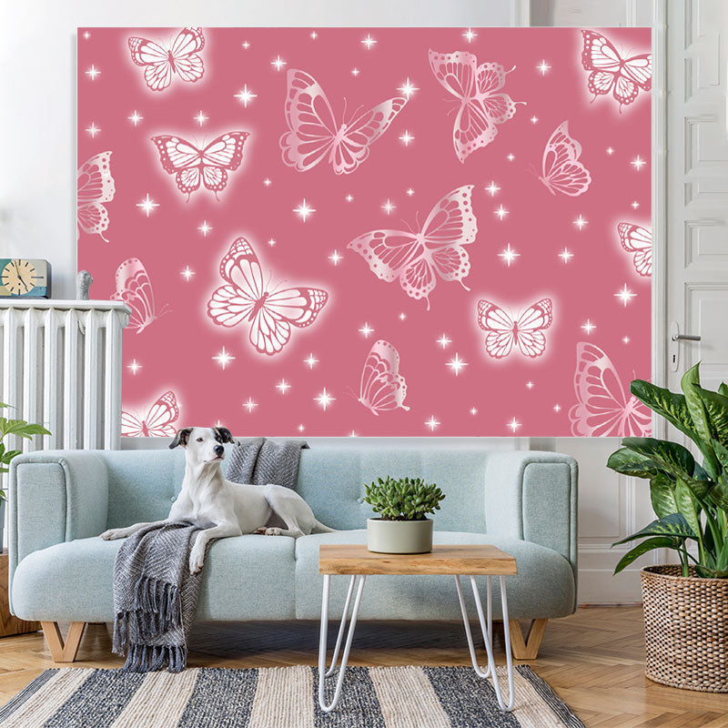 Lofaris Pink Butterfly The Early 2000S Backdrop Girls Birthday