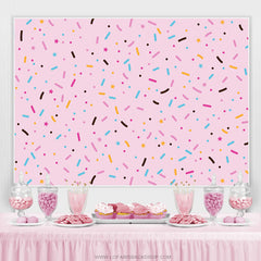 Lofaris Pink Colored Candy Bits Simple Birthday Backdrop
