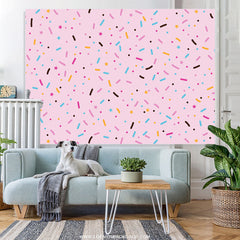 Lofaris Pink Colored Candy Bits Simple Birthday Backdrop